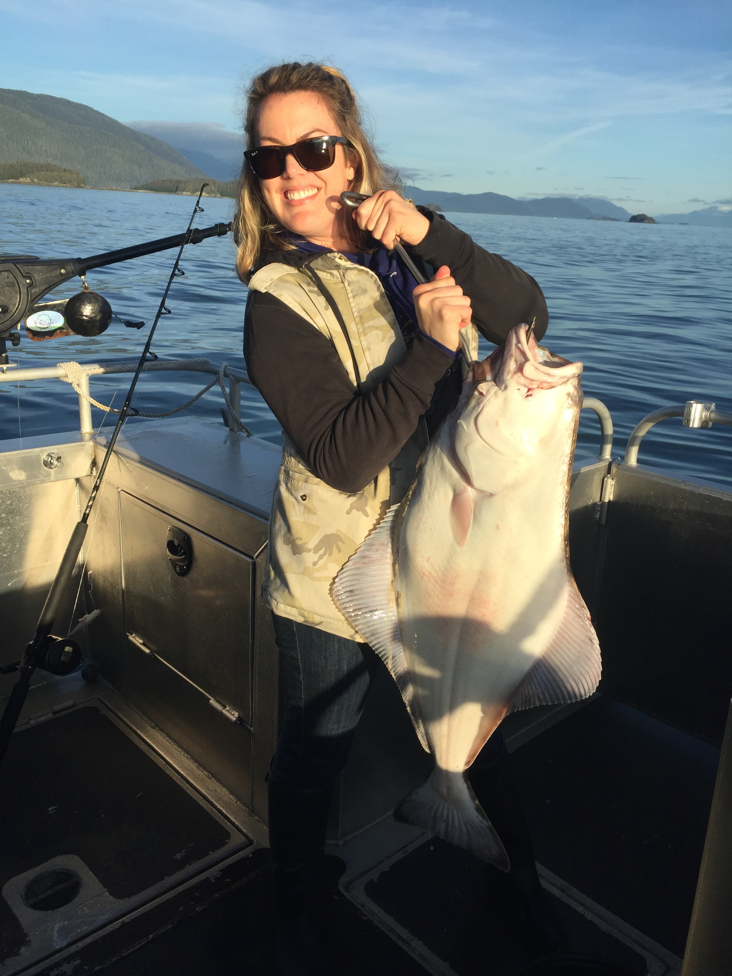 HiTime Lady with great smile and halibut